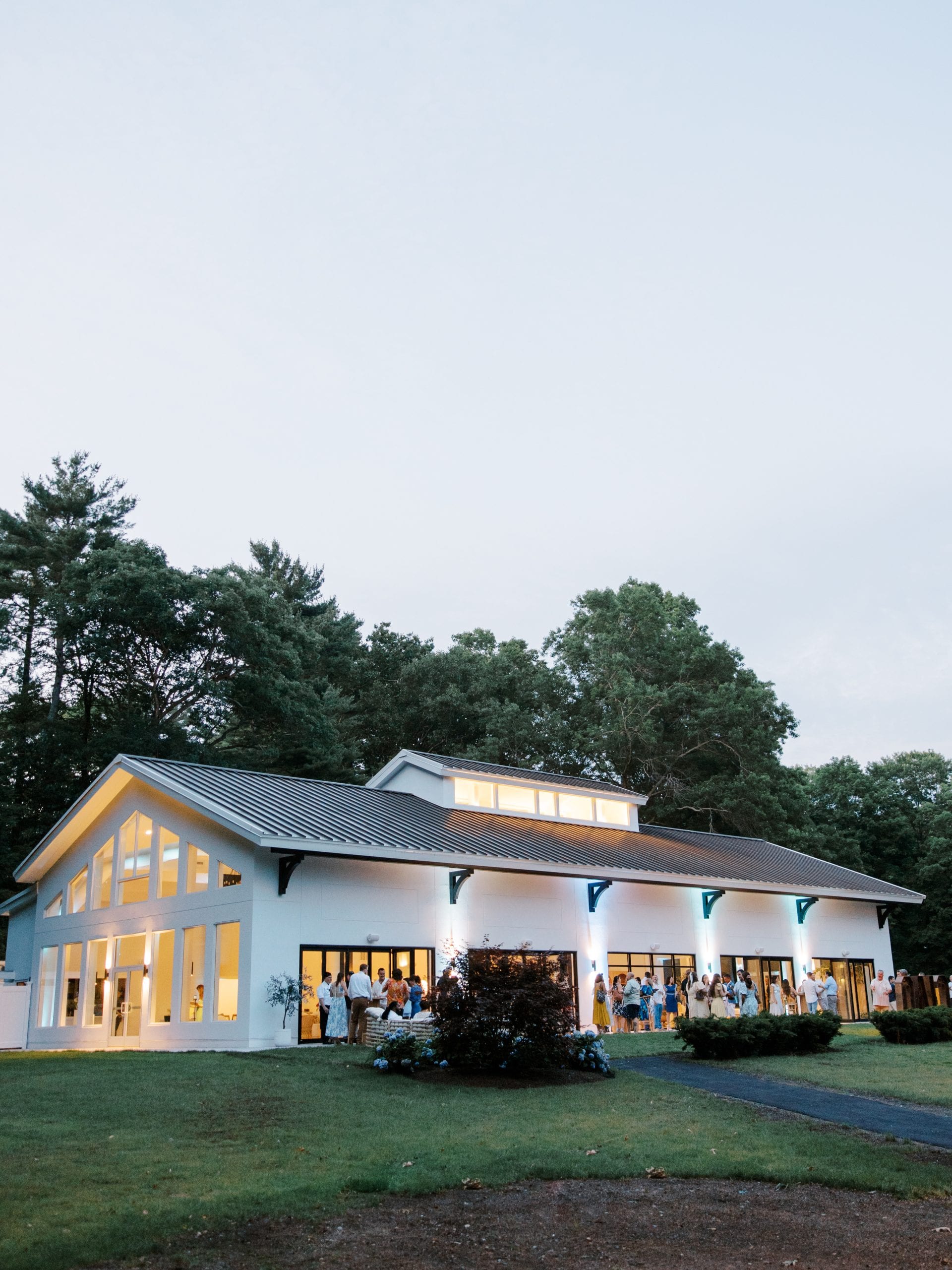 Aerial of The Belvedere lakeside ballroom at Lake Pearl Wrentham