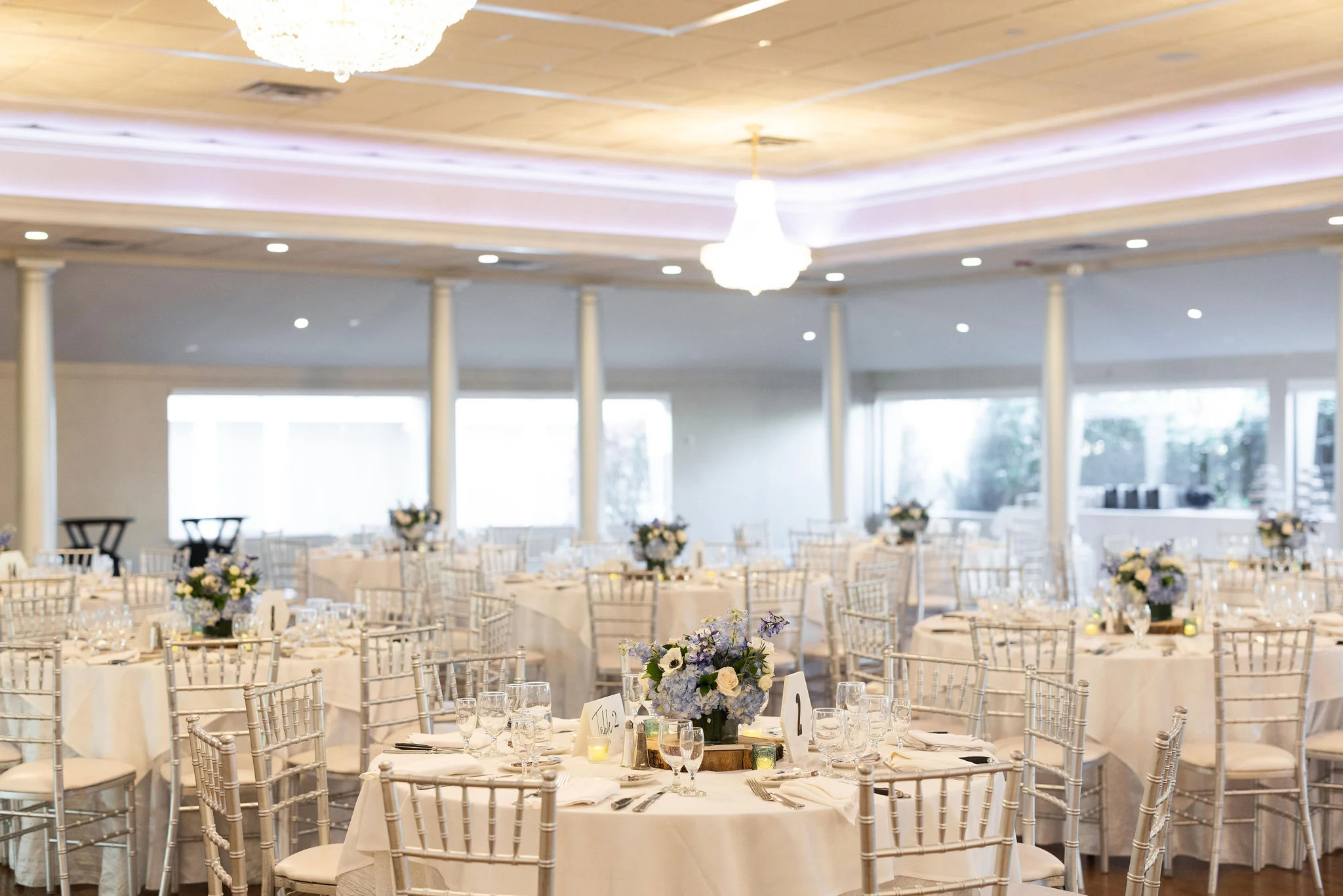 The Grand Ballroom at Lake Pearl Wrentham, set for Sunday Brunch